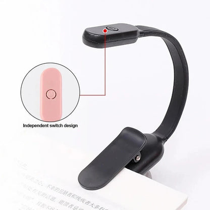 Mini Portable Clip-On Reading Lamp LED Night Light Book Light 3 Modes Brightness