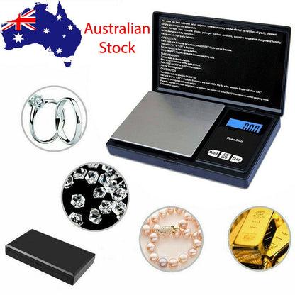 Pocket Digital Scale 200g x 0.01g LCD Jewelry Diamond Medicine Gram Scale Black