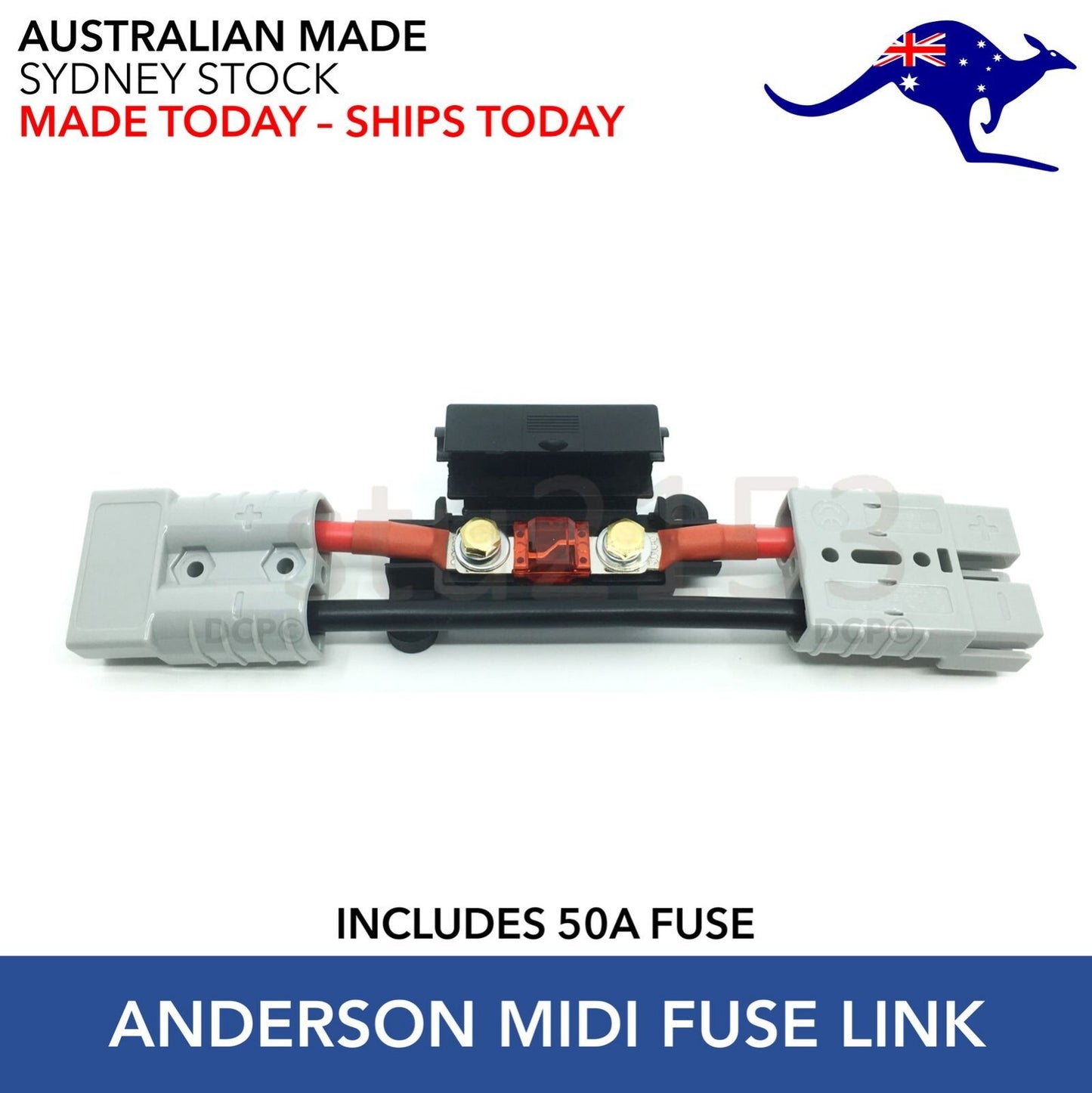 50A Anderson to 50A Anderson 8AWG with 50A Midi Fuse