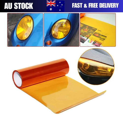 200cm Yellow/Amber Headlight Tint Fog Lights Tail light Vinyl Film Stretchable