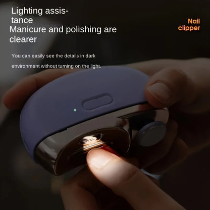 Electric Nail Clippers Automatic LED Light Trimmer Toe Cutter USB Rechargeable