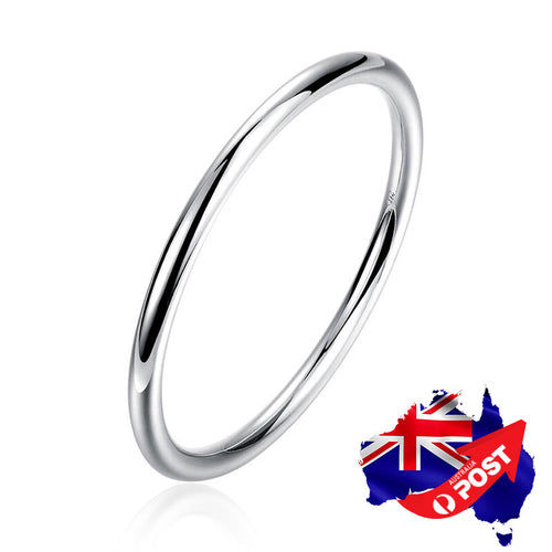 Women's 925 Sterling Silver Filled Solid 5.5mm Round Bangle Bracelet Stunning
