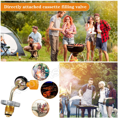 4PCS Butane Gas Refill Adapter Cylinder Tank Coupler Valve Outdoor Camping BBQ