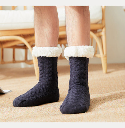 Extra Warm Thermal Winter Bed Socks Slippers Fluffy Anti-slip Thick Men 8-12