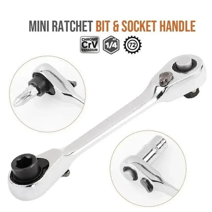 Mini Treble 1/4 Ratchet Wrench Double Ended Quick Socket Ratchet Wrench Screwdri