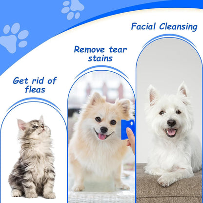 2 Pack Professional Eye Comb for Pets,Stainless Steel Tear Stain Remover for ...