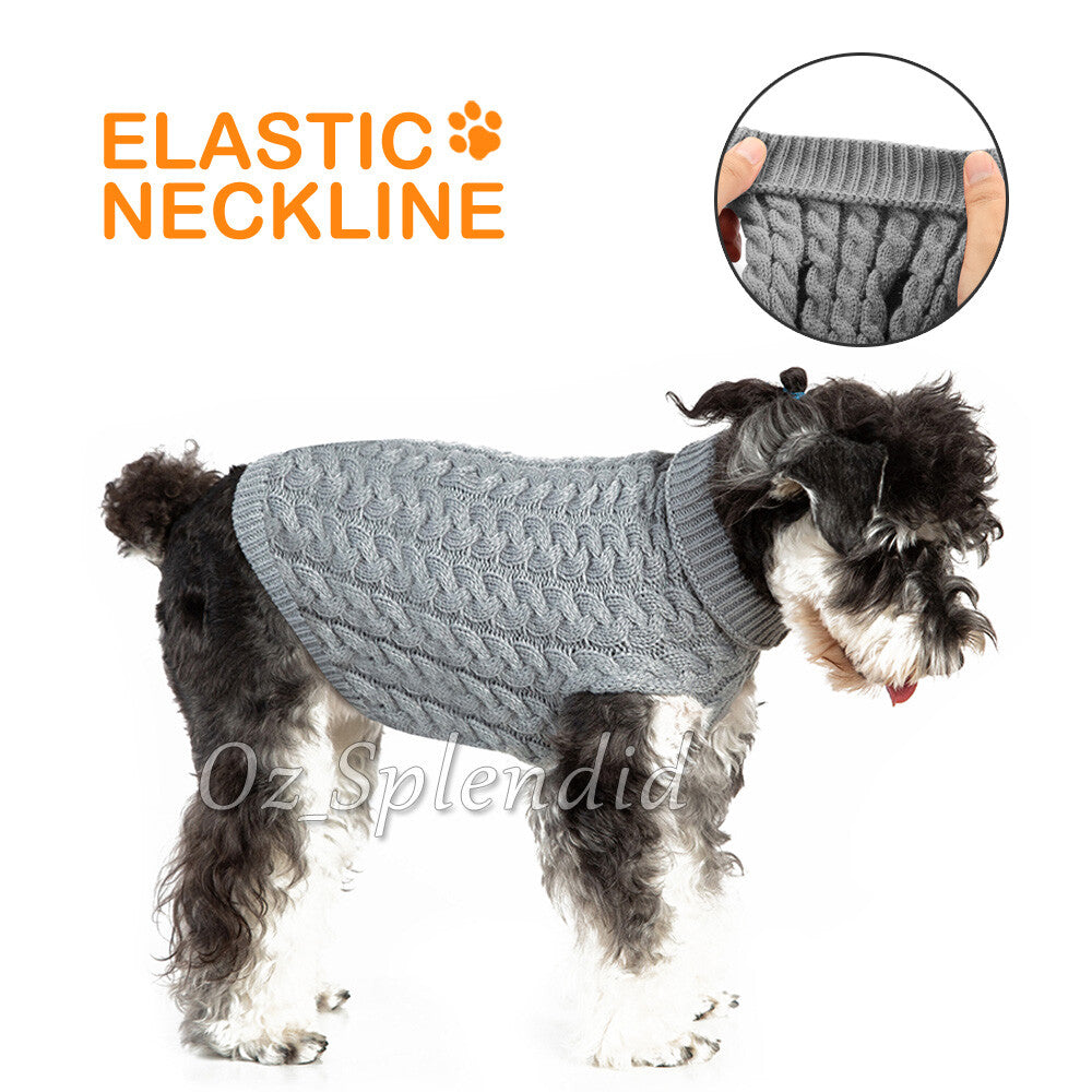 Puppy Dog Jumper Winter Warm Knitted Sweater Pet Clothes Dogs Coat Thermal AU