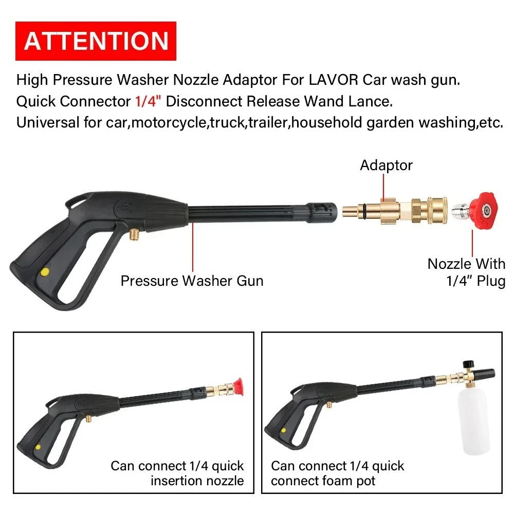 pressure washer adaptor - 1/4 quick connect adaptor - use foam cannon etc – Compatible with OZITO