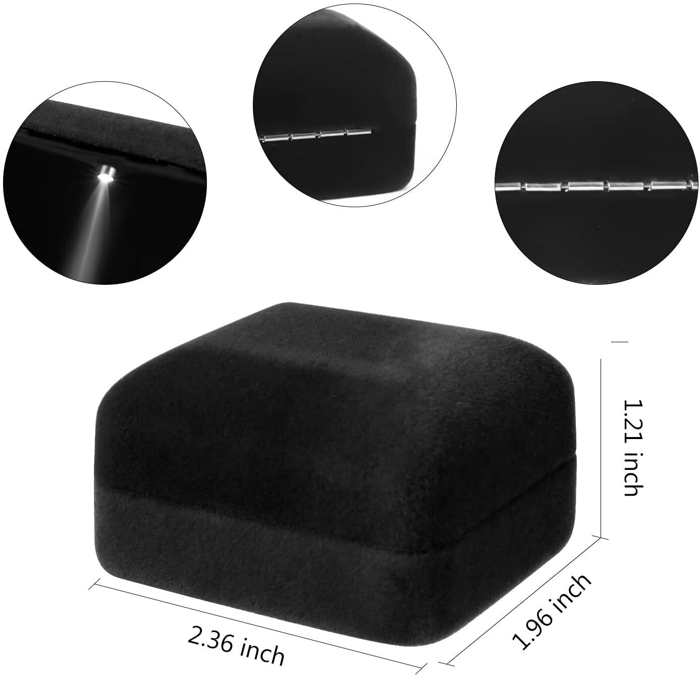 LED Ring Box Jewelry Wedding Engagement Proposal LED Ear Ring Case Black AUS
