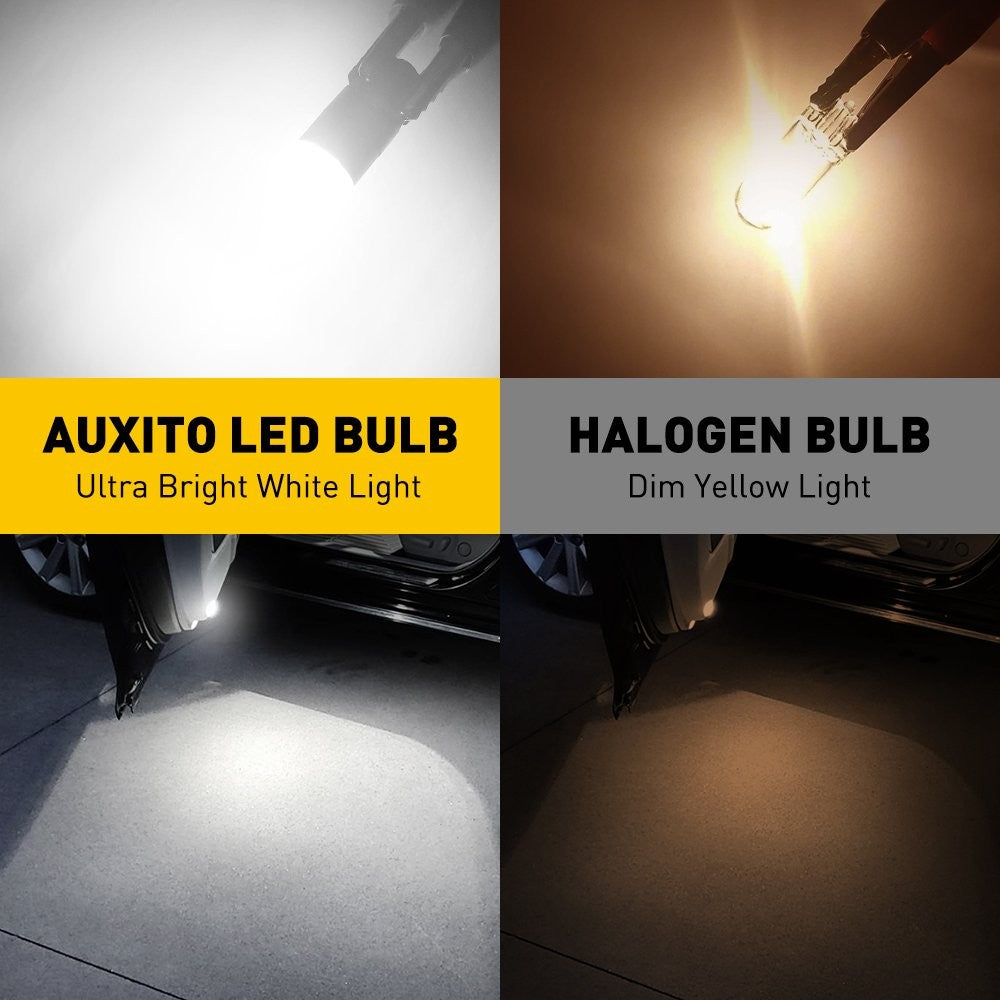 2X Auxito Super Bright W5W 175 2825 168 194 T10 LED Parking Light Bulb T10 White