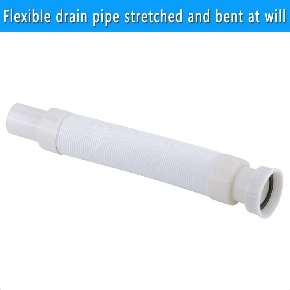 ABS Low Profile Flat 1 1/2 P Trap Kit Flexible Freestanding Tub Drain Bath