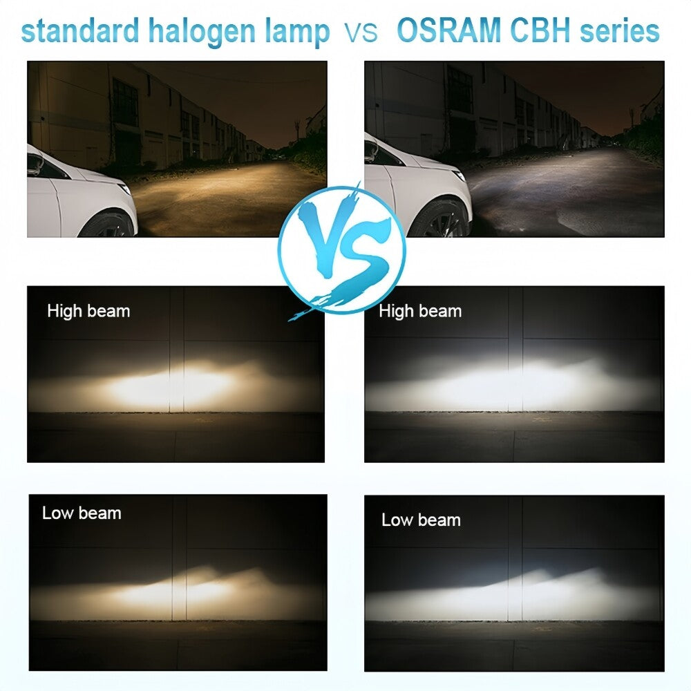 2 x Osram 12V HB3 60W Halogen Cool Blue Hyper White Globes 5300K Original 9005 – Compatible with Osram