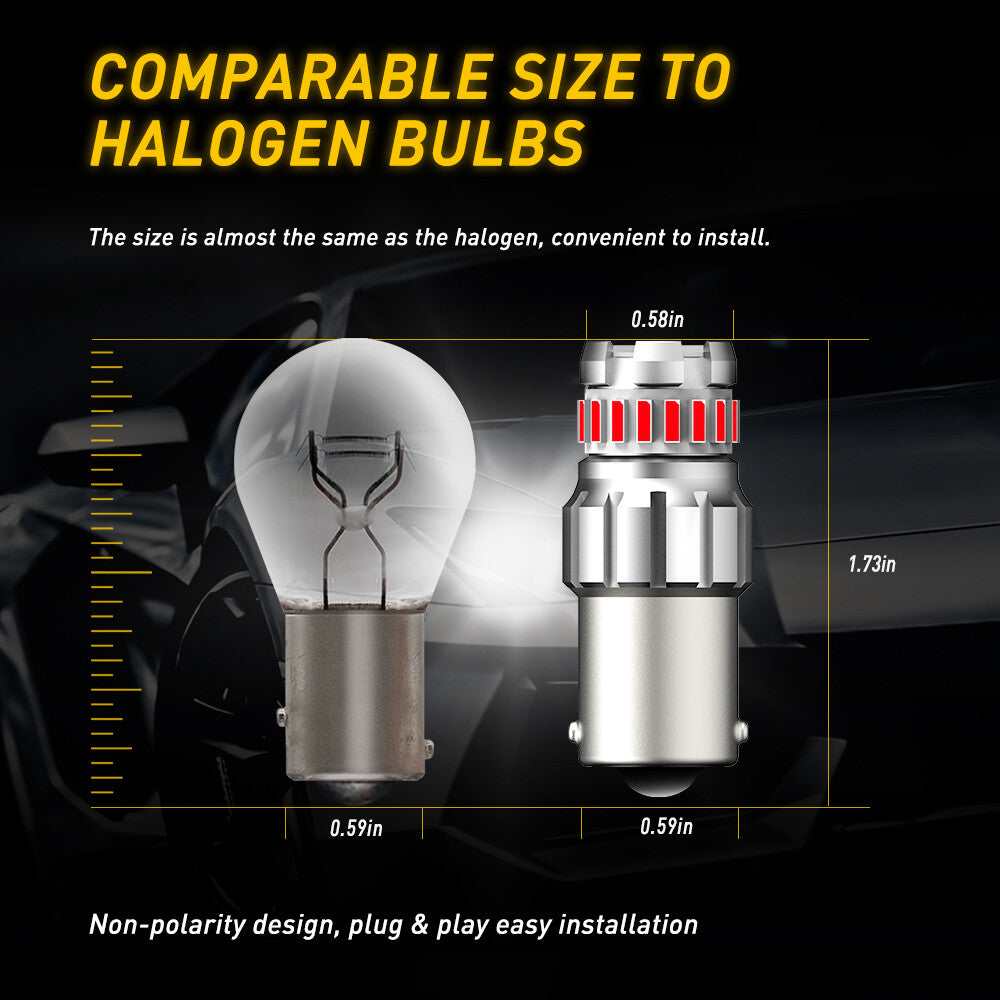 2X AUXITO BA15S 1156 P21W LED TURN SIGNAL INDICATOR BULB GLOBE AMBER WHITE 12V