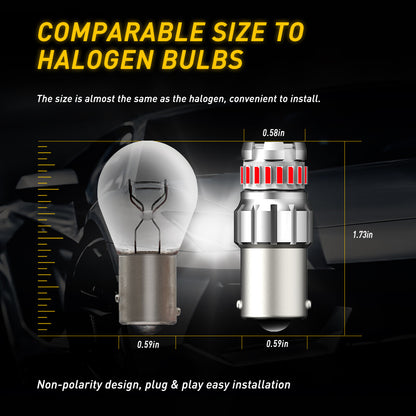 2X AUXITO BA15S 1156 P21W LED TURN SIGNAL INDICATOR BULB GLOBE AMBER WHITE 12V