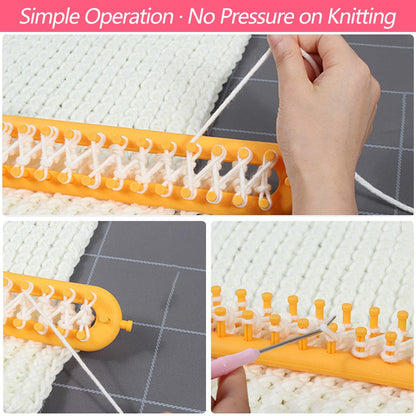 Long Scarf Knitting Loom Set Knitter Board Straight Rounded Kit 4 Size DIY Tool