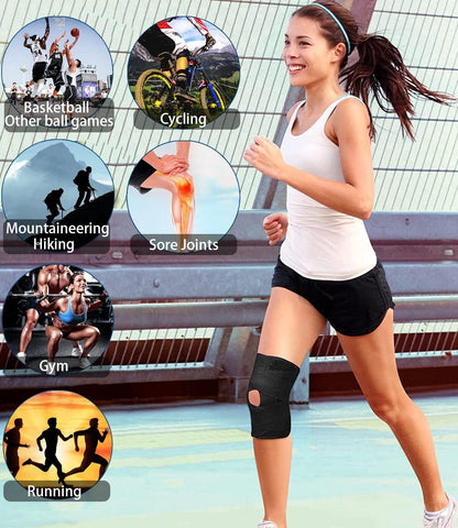 Knee Support Brace Guard Stabilizer Arthritis Wrap Open Sports Adjustable Strap