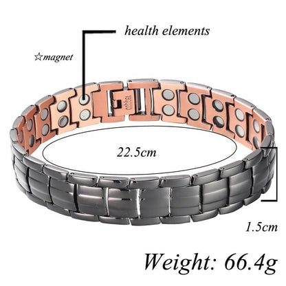 Pure Copper Neodymium Magnetic Therapy Bracelet Double Strong Men Women Healing