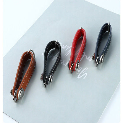 Men Leather Smart Key Holder Organizer Clip Compact Folder Keychain Black AU