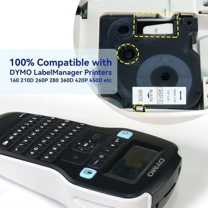 Compatible for Dymo D1 Label Tape 9mm 12mm for Dymo Label Manager 160 280