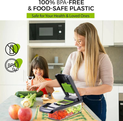 16 in 1 Multifunctional Vegetable Chopper Mandoline Slicer Cutter with Container