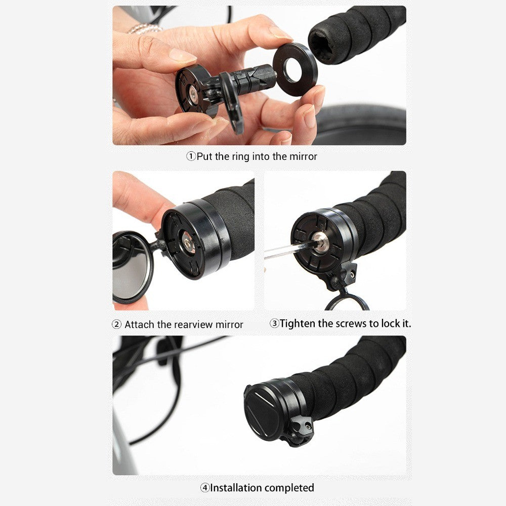 HD Bike Bar End Rear View Mirror  for Road Bicycles and Mountain Bikes Handle