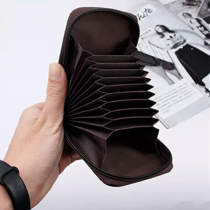 RFID Blocking Leather Wallet Anti-theft Credit Card Holder Men Women Coin Purse