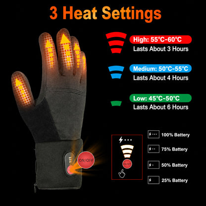 Electric Heated Gloves Ultra-Thin Touch-Screen Lightweight Hand Warmers Ourdoor