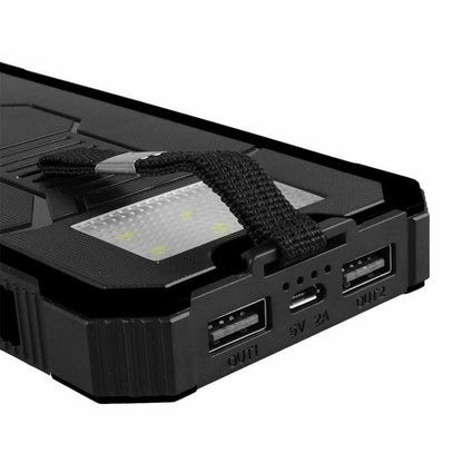20000mAh Solar Power Bank Dual USB LED Flashlight Waterproof Portable Charger
