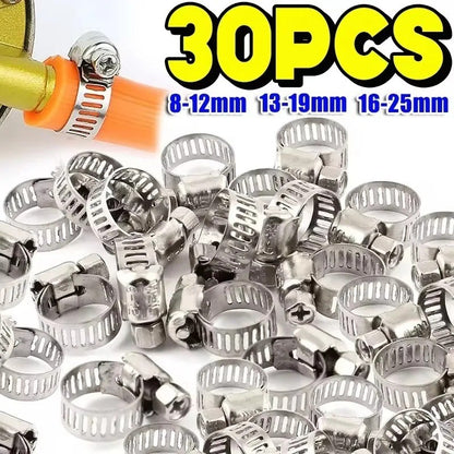Stainless Steel Hose Clamps Clips Adjustable Range Worm Gear Pipe Clamp Kit
