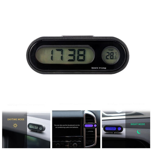 Small Digital Clock LCD Date Time Calendar For Car Dashboard Table Desk Portable