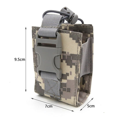 Outdoor Tactical Radio Holder Outdoor Walkie Talkie Pouch Case Belt Holster Bag/