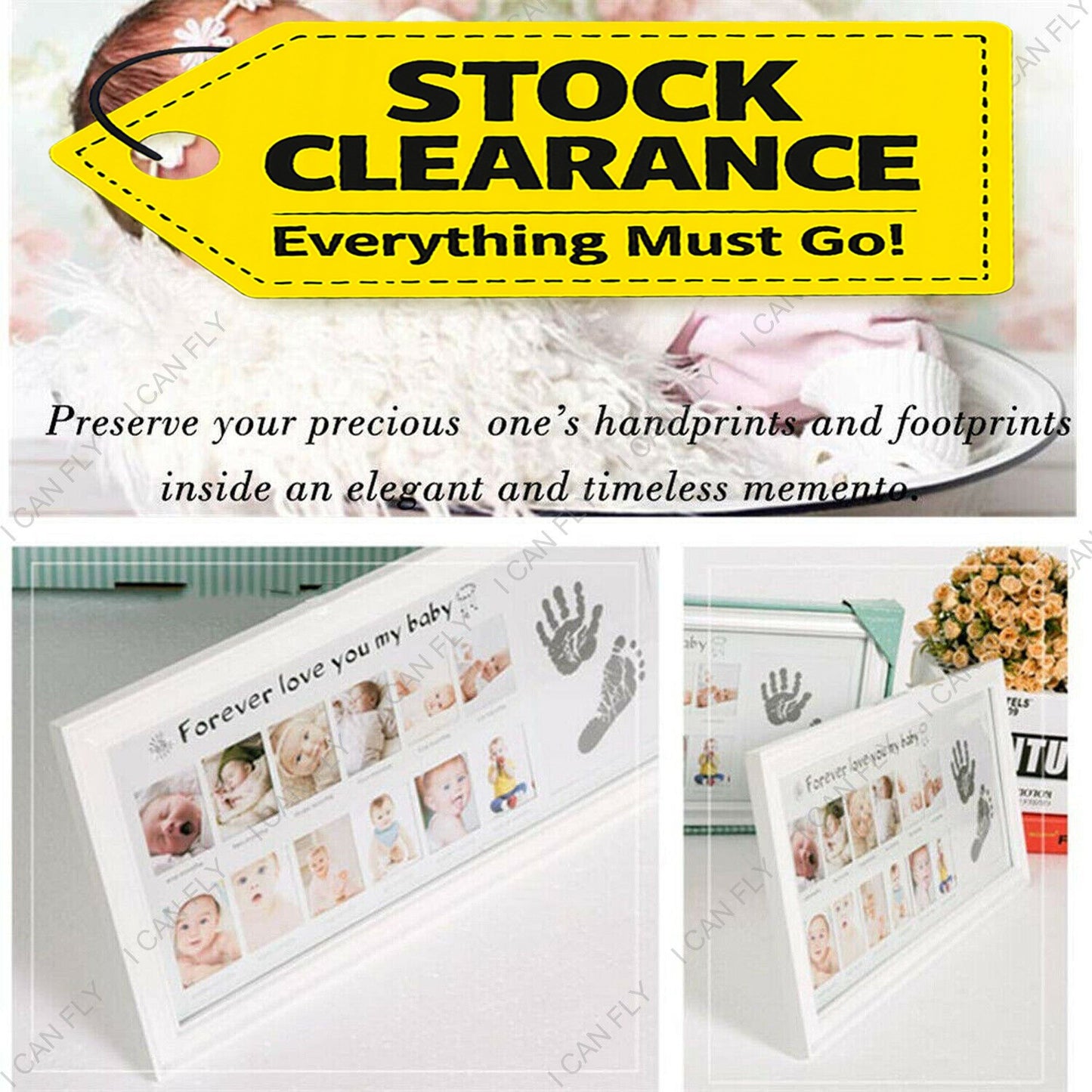Newborn Footprint Handprint Safe Inkless Gift Foot Hand Print Wipe Kit Gifts DF
