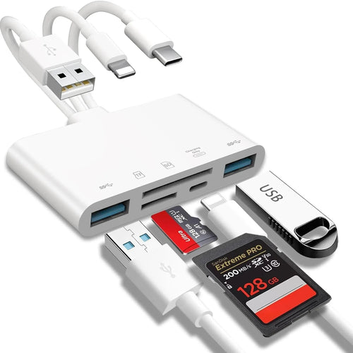3-in-1 Lightning TypeC To SD & TF Card USB Camera AdapterFor iPhone iPad Card Reader USB Dongle for USB Flash Plug Play