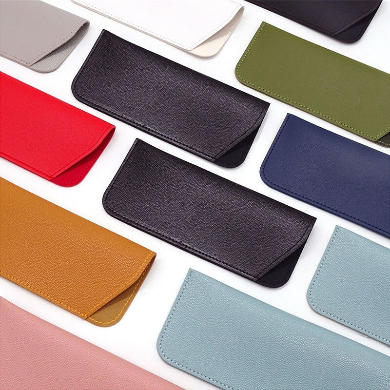 PU Leather Eyeglass Sunglasses Reading Glasses Case Soft Pouch Bag Pocket AU