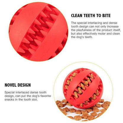 Rubber Dental Chew Ball For Dogs Cats Teething Cleaning Toy Small Pet Play Tool
