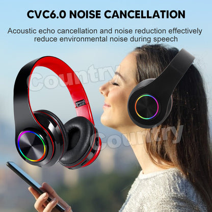 Wireless Headphones Bluetooth Noise Cancelling Stereo Earphones Over Ear Headset