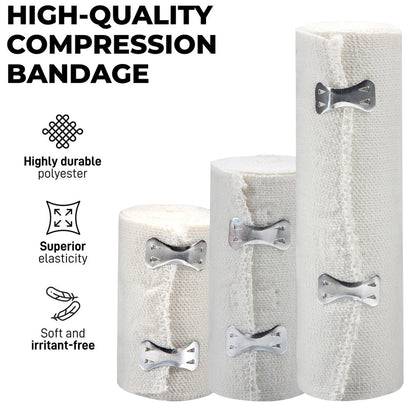 1 Roll Elastic Bandage Wrap,Stretch Compression Bandage Stretches up to 450Cm fo
