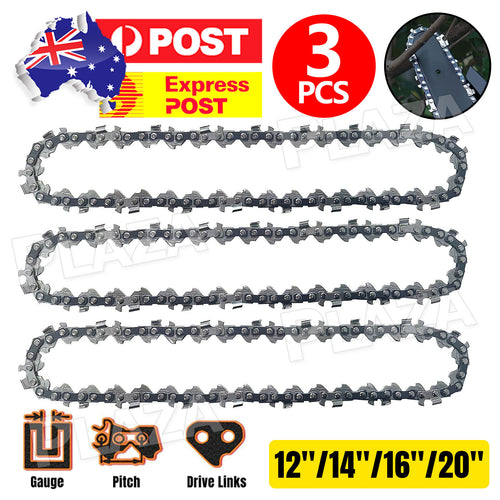3PCS Chainsaw Chain Blade Saw Chains Semi Chisel  12" 14" 16" 18" 20 Inch