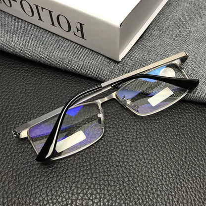 Metal PC Frame Glasses Grey Anti Eyestrain Reading Glasses  Readers