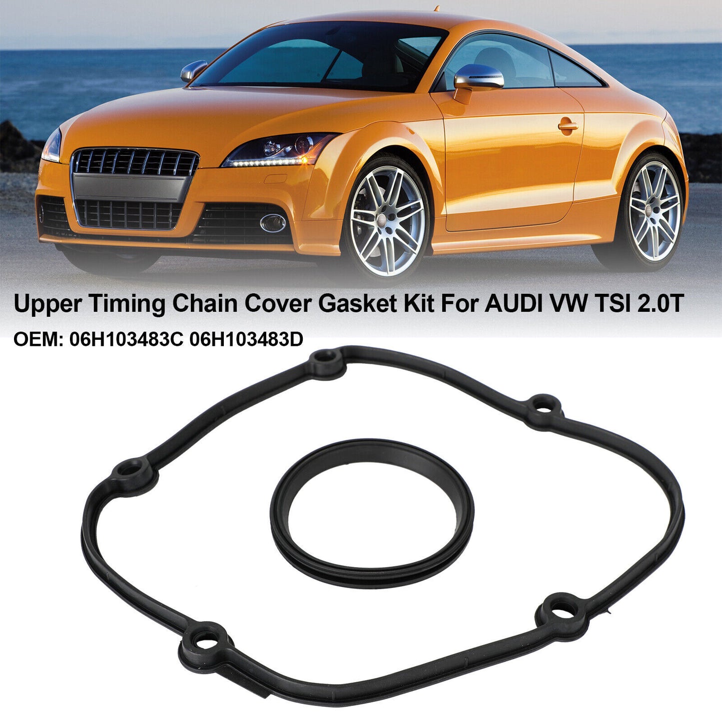 Upper Timing Chain Cover Gasket Kit Compatible with VW TSI 2.0T 06H103483C 06H103483D SL