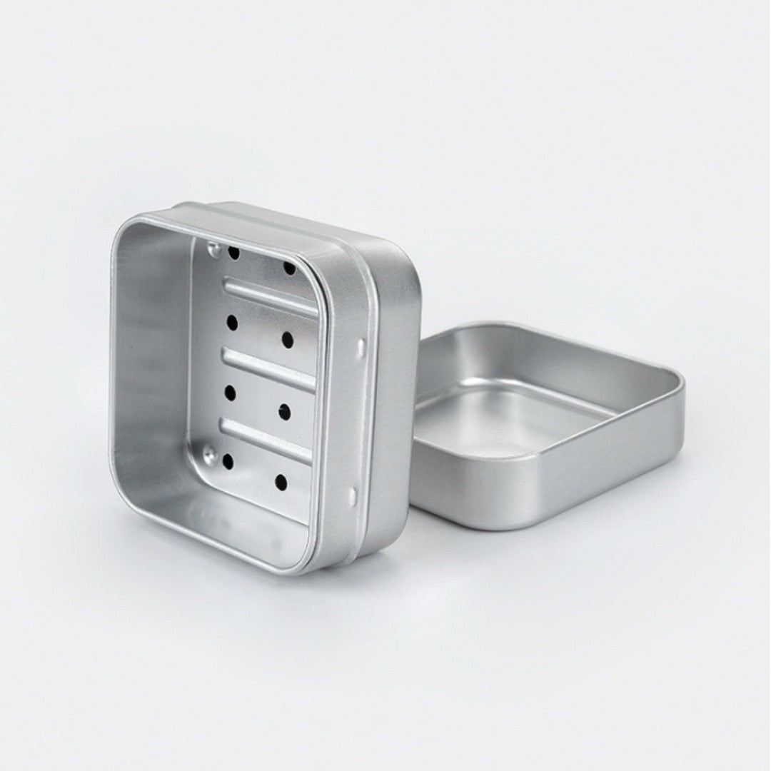 Aluminum Travel Bathroom Soap Box Tin Case Metal Holder Draining Tray Rustproof