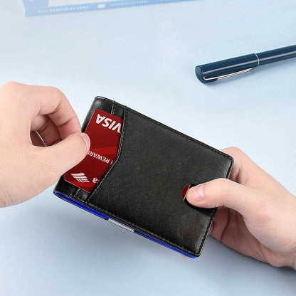 Wallet RFID Blocking Mens Slim Wallet with Money Clip Leather Wallet Anti-scan