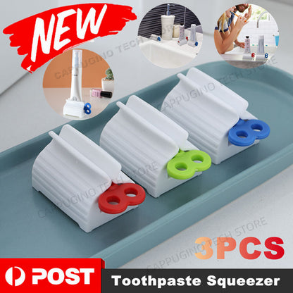 3x Toothpaste Squeezer Bathroom Tube Easy Stand Dispenser Rolling Holder Seat AU – Compatible with Seat