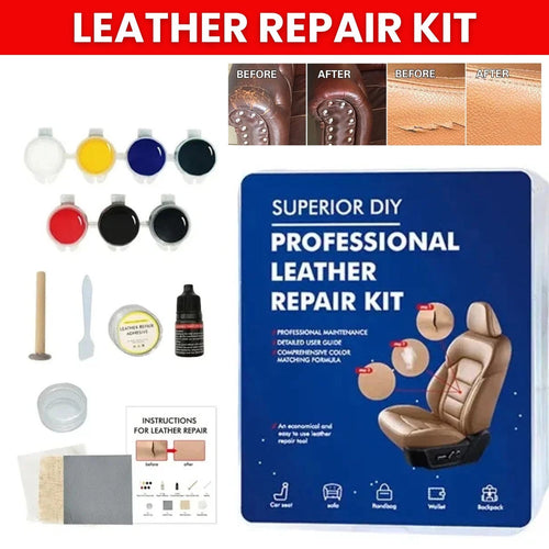 Advanced Leather Repair Gel Kit Filler Restore Car Seat Sofa Scratch Rips Holes