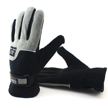 -20℃ Winter Warm Fleece Gloves Men Thermal Sports Cycling Snow Thick Gloves