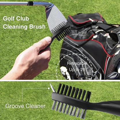 Cleaning Brush Retractable Stock Color Groove Cleaner With Reel Club Ball – Compatible with Golf