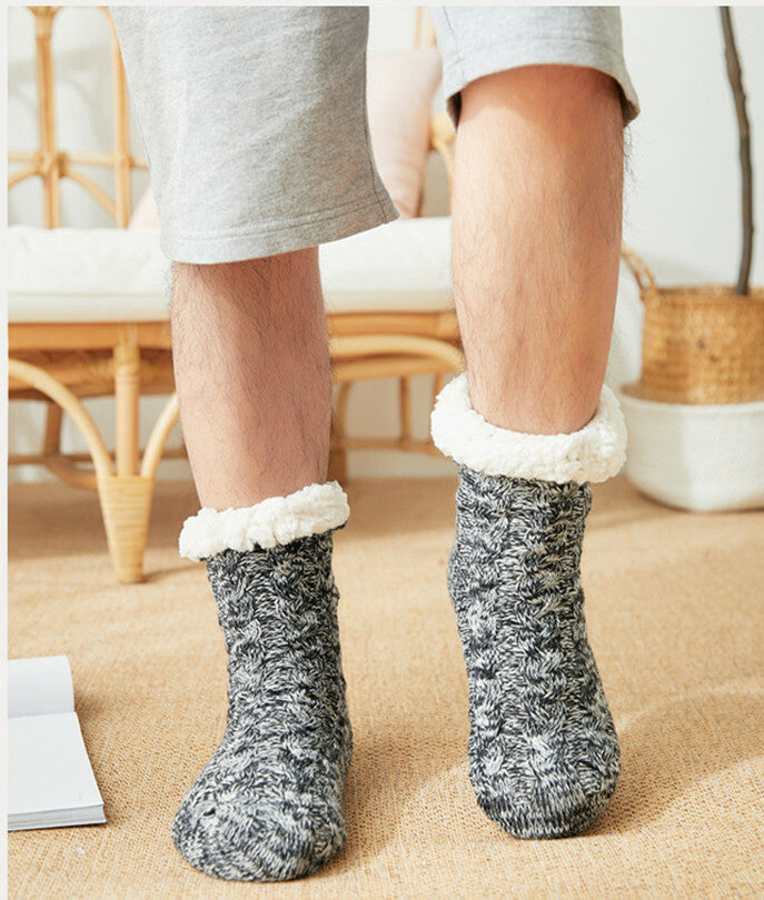 Extra Warm Thermal Winter Bed Socks Slippers Fluffy Anti-slip Thick Men 8-12