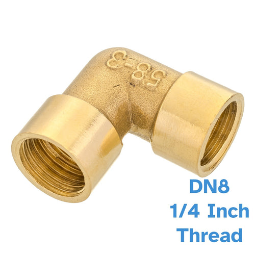 Threaded Brass Elbow 1/4" BSP Female To Female Pipe Fitting 90 Degree Connector