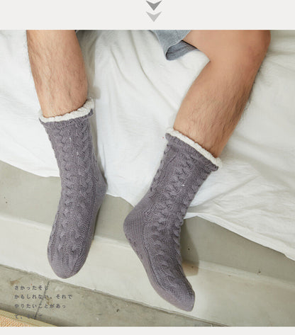 Extra Warm Thermal Winter Bed Socks Slippers Fluffy Anti-slip Thick Men 8-12