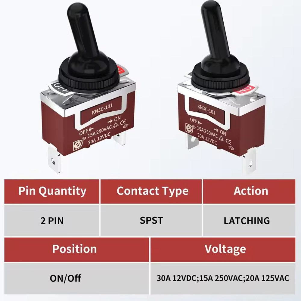 4x 12V 30A Waterproof Toggle Switch SPST ON OFF Heavy Duty Car Boat Caravan 4x4